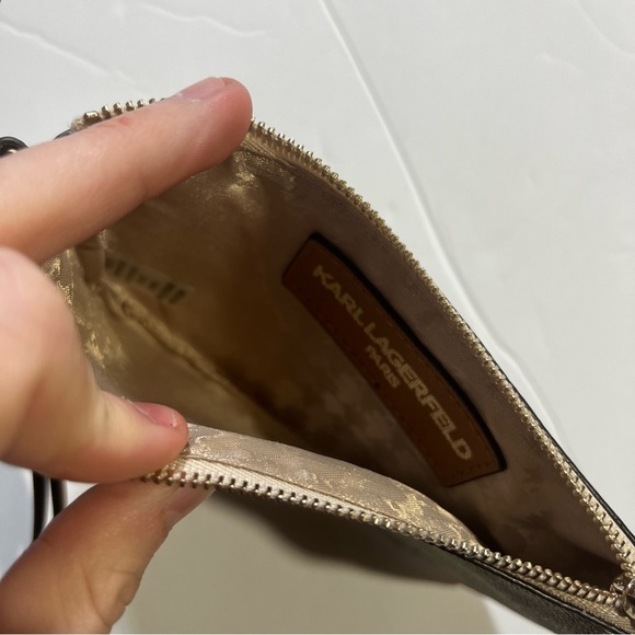 Karl Lagerfeld Wristlet Brown Tan Faux Leather - Picture 6 of 6